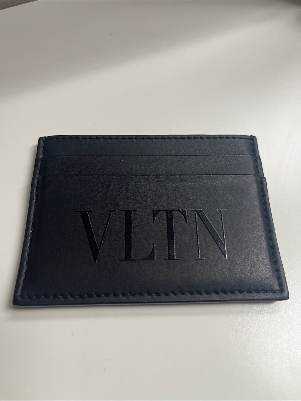 Valentino Garavani VLTN Navy Leather Card Holder (Card holder only)